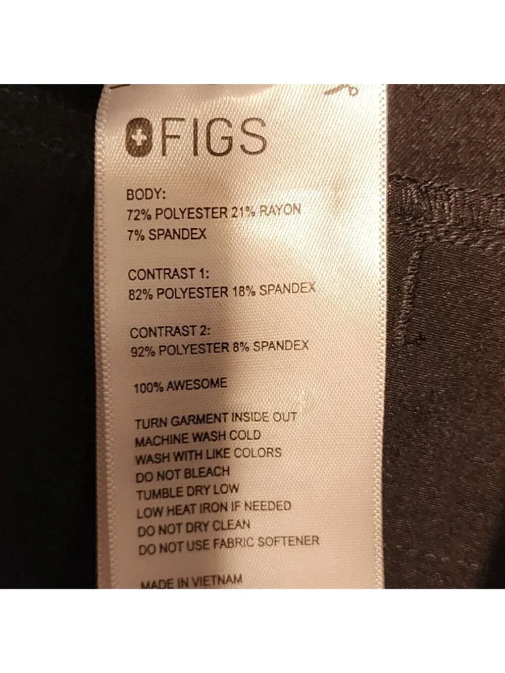 Figs Technical Collection Alva Skinny Tapered scrub pants black XS P